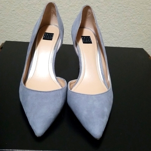 WHBM Beautiful gray suede heels. - Picture 1 of 5
